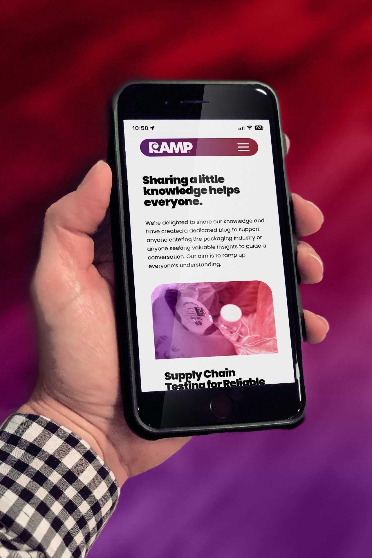 Mobile website for RAMP Testing